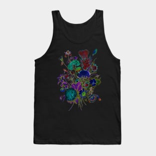 Black Panther Art - Glowing Flowers in the Dark 2 Tank Top